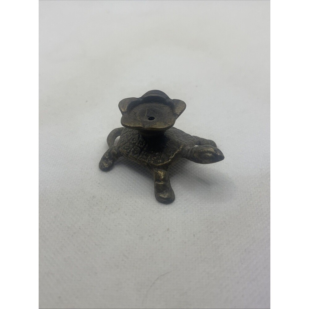 Vintage Brass Incense Holder Turtle Brass ITC Miniature 2.5”